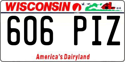 WI license plate 606PIZ