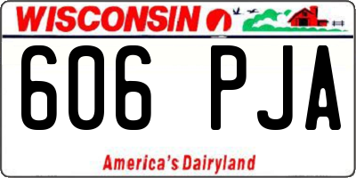 WI license plate 606PJA