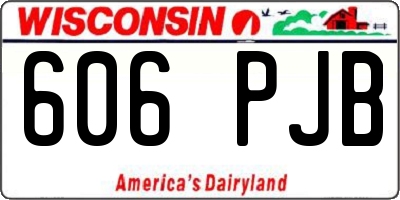 WI license plate 606PJB