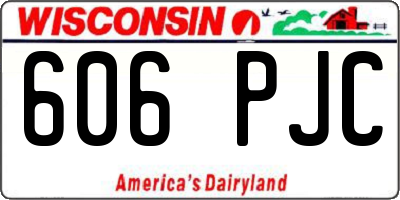 WI license plate 606PJC