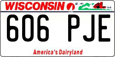 WI license plate 606PJE