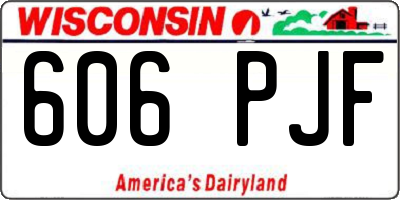WI license plate 606PJF