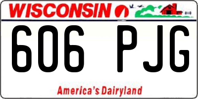 WI license plate 606PJG