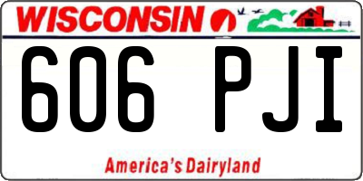 WI license plate 606PJI