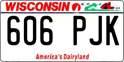 WI license plate 606PJK