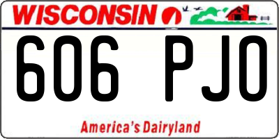 WI license plate 606PJO