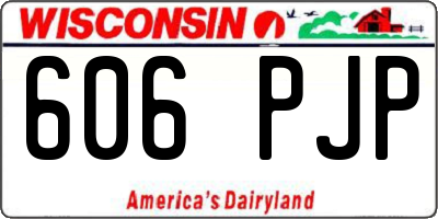 WI license plate 606PJP