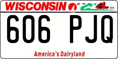 WI license plate 606PJQ