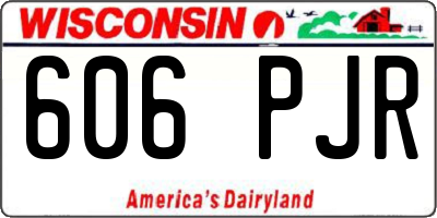 WI license plate 606PJR