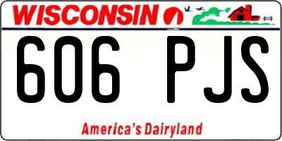 WI license plate 606PJS