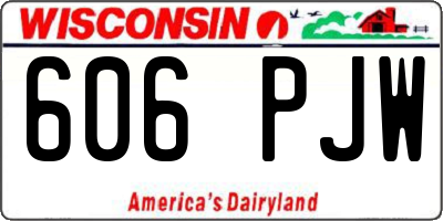 WI license plate 606PJW