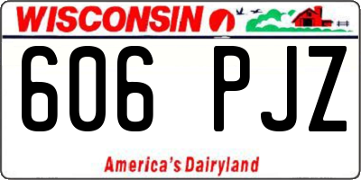 WI license plate 606PJZ