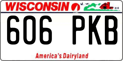 WI license plate 606PKB