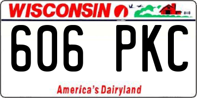 WI license plate 606PKC