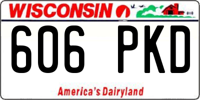 WI license plate 606PKD
