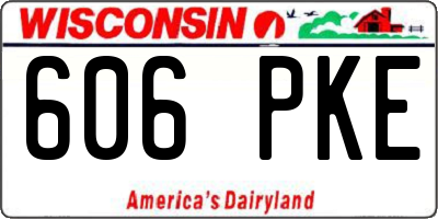 WI license plate 606PKE