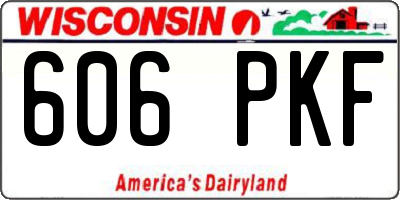 WI license plate 606PKF