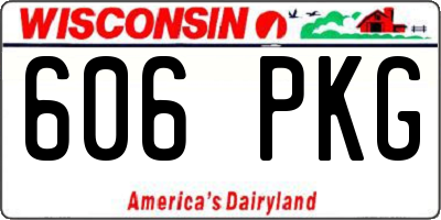 WI license plate 606PKG