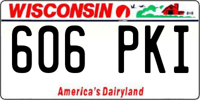 WI license plate 606PKI