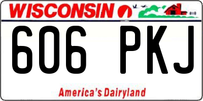 WI license plate 606PKJ
