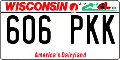 WI license plate 606PKK