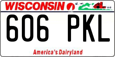 WI license plate 606PKL