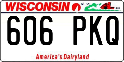 WI license plate 606PKQ