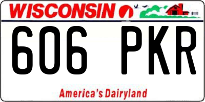 WI license plate 606PKR