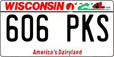 WI license plate 606PKS