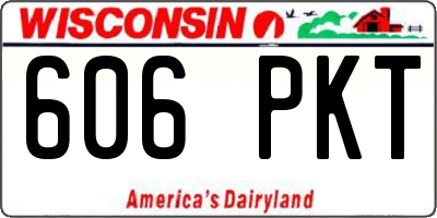 WI license plate 606PKT