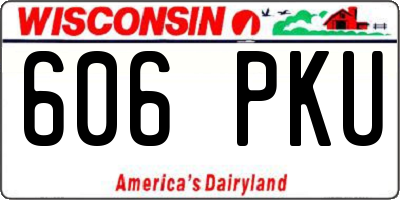 WI license plate 606PKU