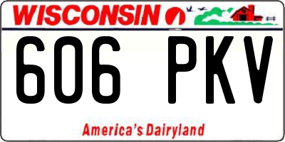 WI license plate 606PKV
