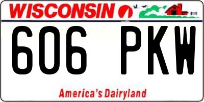 WI license plate 606PKW