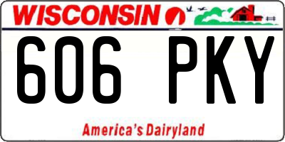 WI license plate 606PKY
