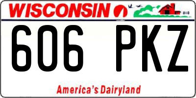 WI license plate 606PKZ