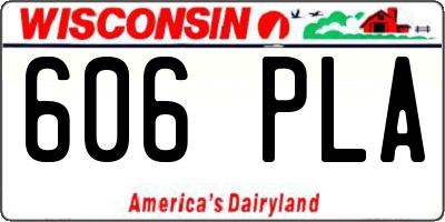 WI license plate 606PLA