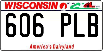 WI license plate 606PLB