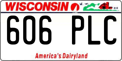 WI license plate 606PLC