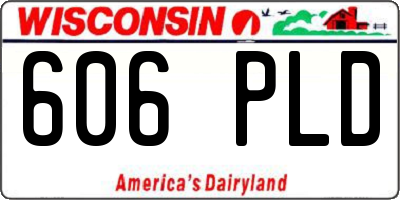 WI license plate 606PLD