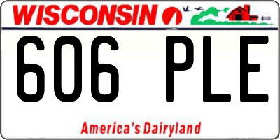 WI license plate 606PLE