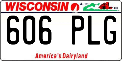 WI license plate 606PLG