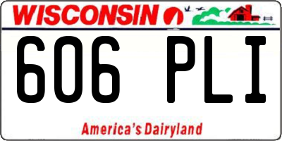 WI license plate 606PLI
