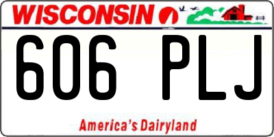 WI license plate 606PLJ
