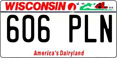WI license plate 606PLN