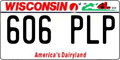 WI license plate 606PLP