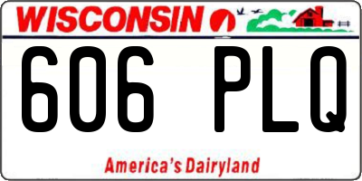 WI license plate 606PLQ