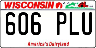 WI license plate 606PLU