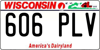 WI license plate 606PLV
