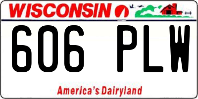 WI license plate 606PLW