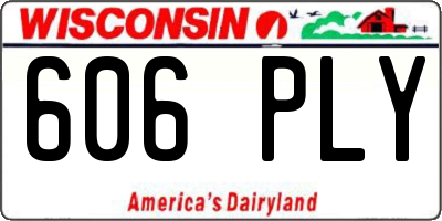 WI license plate 606PLY